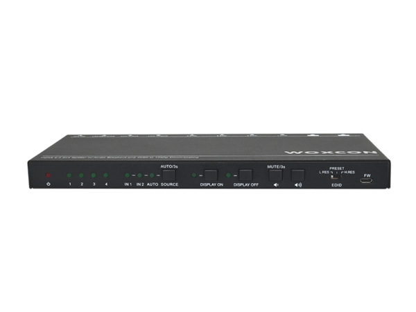 HDMI 2.0 2x4 Splitter with Audio Breakout and Down-Scaling