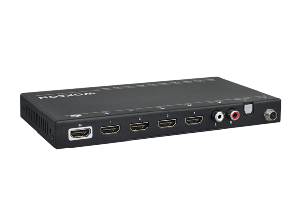 HDMI 2.0 1x4 Splitter with Audio Breakout and Down-scaling