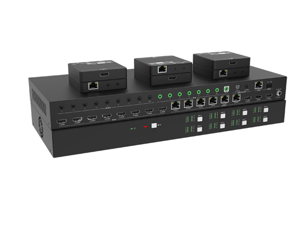 Cost Effective 8x8 HDMI 2.0 Matrix with 6 Receivers Audio Breakout & Downscaling