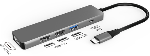 5x1 4K USB Type-C Extension Adapter - woxcon