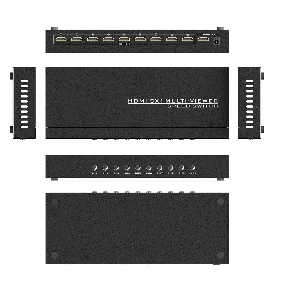 9x1 HDMI Multiviewer Switcher with 10 Layout Mode