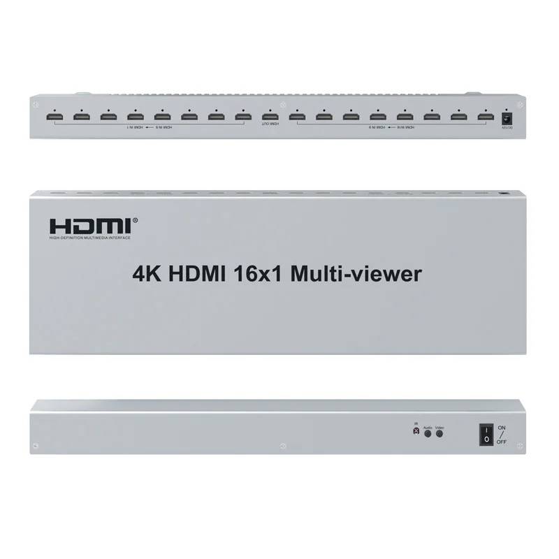 16x1 HDMI Multiviewer Switcher with 10 Layout Mode