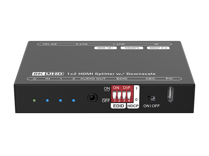 HDMI 2.1 8K 60 Hz 1x2 Splitter with Down-scaling