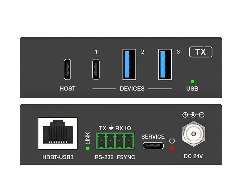 USB 3.2 Gen1 USB-C, USB-A, USB-B Extender up to 100 Meter over a single CAT6a